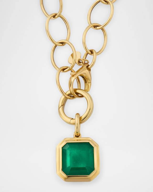 Limited Edition 18K Yellow Gold Emerald Pendant Necklace